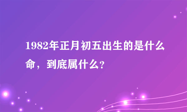 1982年正月初五出生的是什么命，到底属什么？