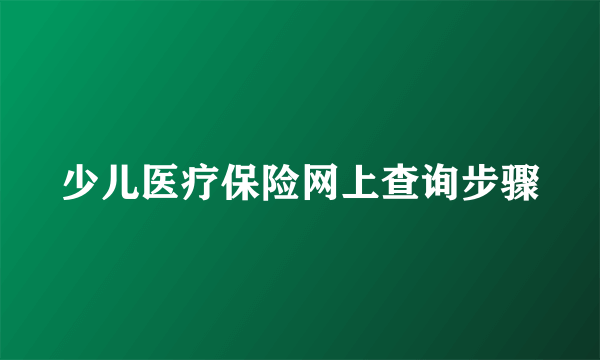 少儿医疗保险网上查询步骤