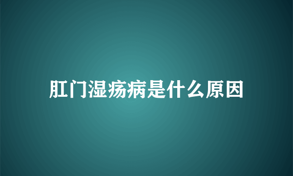 肛门湿疡病是什么原因