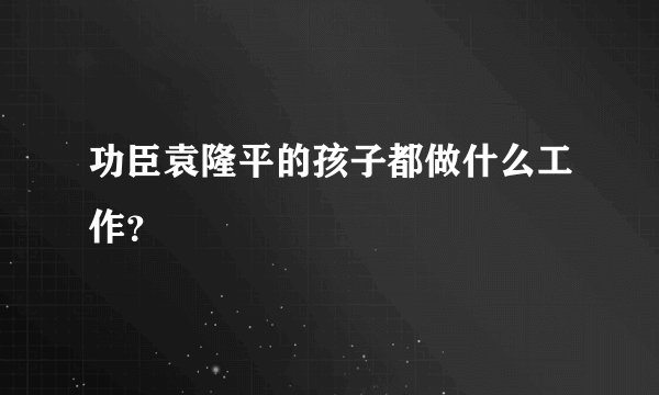 功臣袁隆平的孩子都做什么工作？