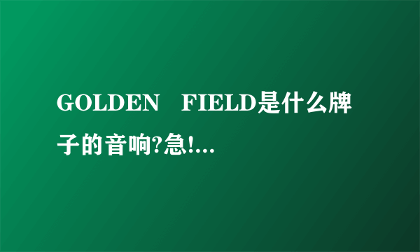 GOLDEN   FIELD是什么牌子的音响?急!!!!!