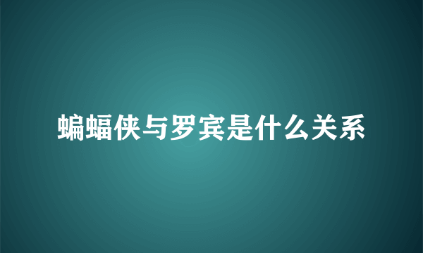 蝙蝠侠与罗宾是什么关系