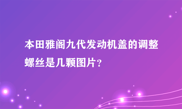 本田雅阁九代发动机盖的调整螺丝是几颗图片？