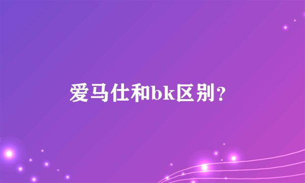 爱马仕和bk区别？