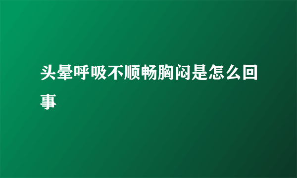 头晕呼吸不顺畅胸闷是怎么回事